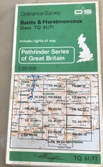 Pathfinder Maps: Battle and Herstmonceux Sheet TQ61/71 vintage 1983.