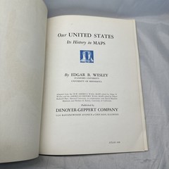 Vintage Our United States Its History in Maps Edgar B Wesley 1961 Atlas