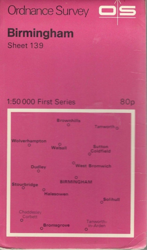 BIRMINGHAM No 139 1974 39766 1.500 000 First Series Ordnance Survey Map