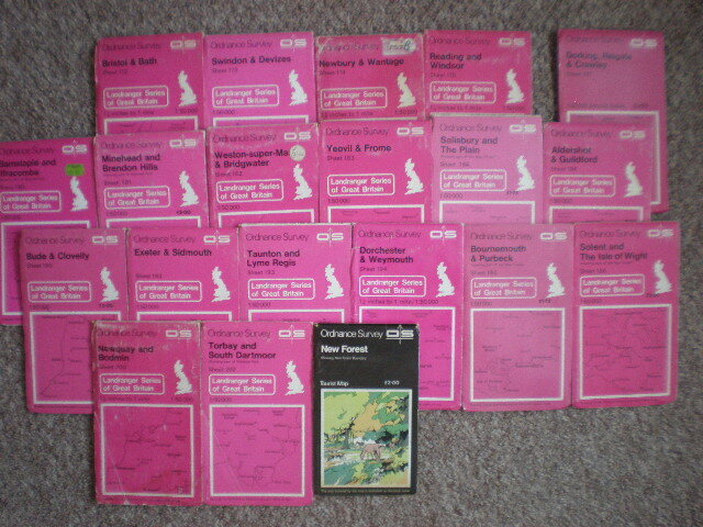 HAMPSHIRE SUSSEX DORSET READING LANDRANGER OS ORDNANCE SURVEY MAPS JOBLOT BUNDLE
