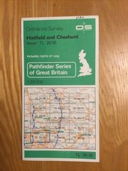 1982 Ordnance Survey Pathfinder Map TL 20/30 Hatfield & Cheshunt (incl Hoddesdon