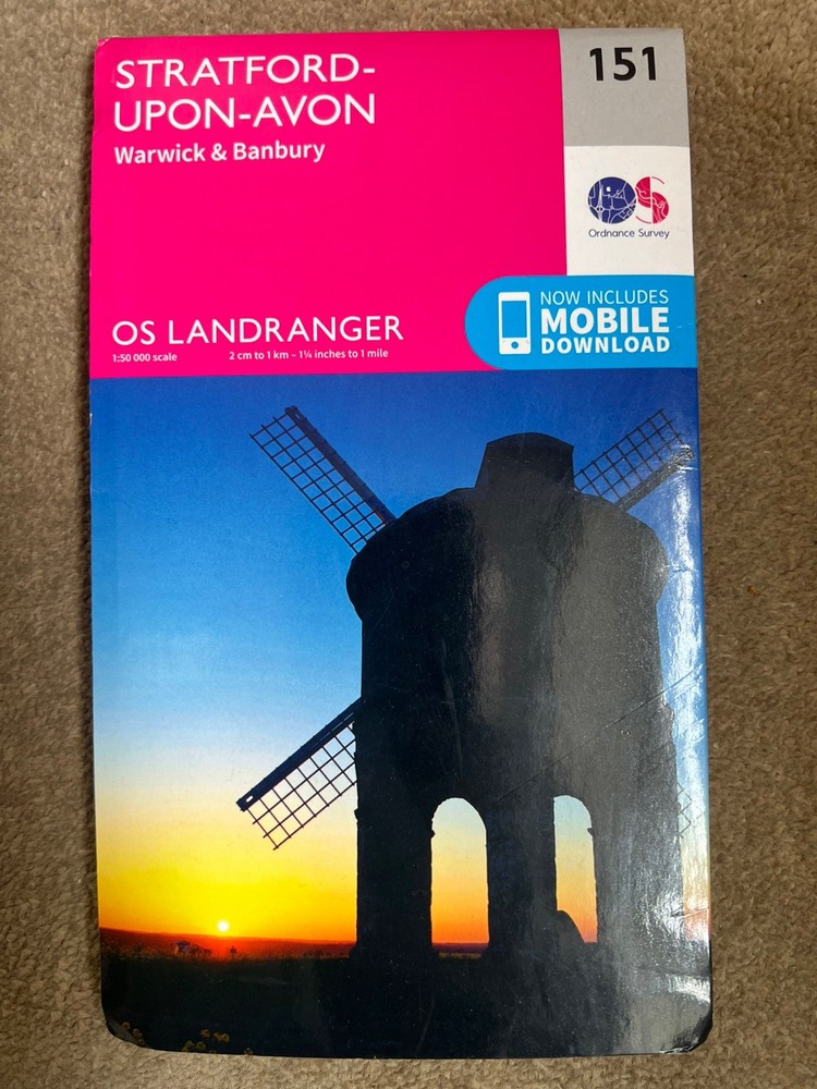 Landranger Map 151 Stratford-upon-Avon Ordnance Survey Latest-With Download Code