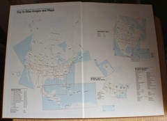 1985 National Geographic Atlas of North America Large Format Slipcover Magnifier