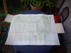 1930s Ordnance Survey Road Map of Bury St. Edmunds & Ipswich – 1/2″ to 1 Mile