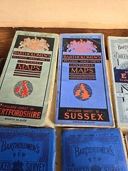 9 Vintage Antique Cloth Mounted Maps