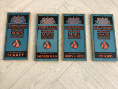 Four x Bartholomew’s Revised Half-Inch Cloth Contoured Maps 1950’s #C