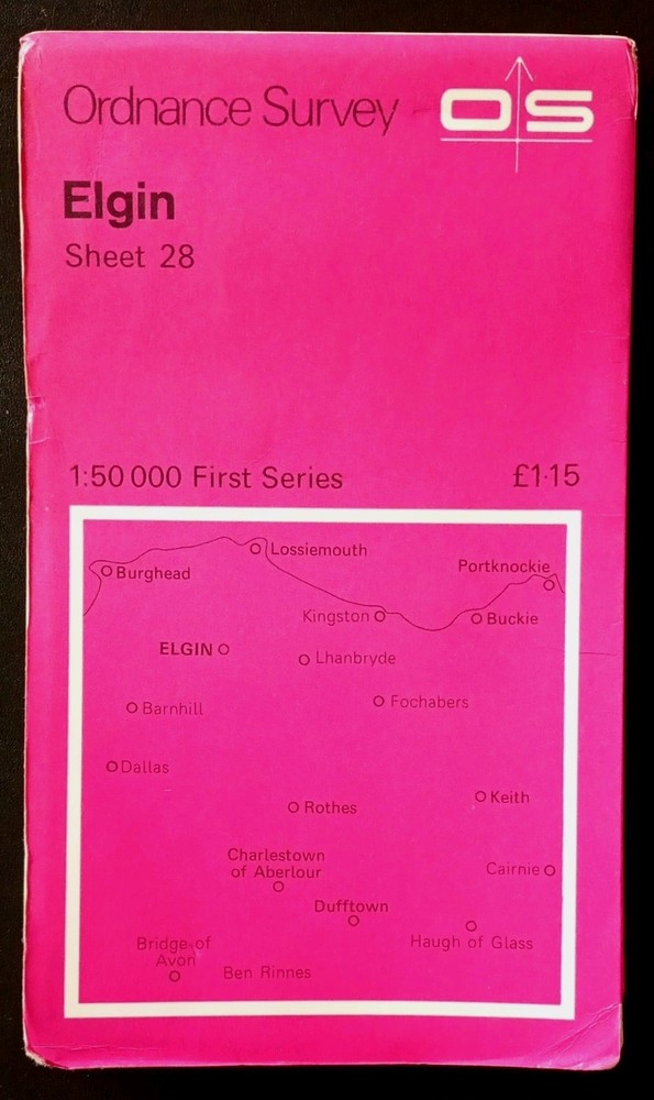 Ordnance Survey First Series Map, Sheet 28: Elgin (1976).