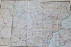 Lot of 3 National Geographic Large Folded Paper Historical Maps of the USA 1950s