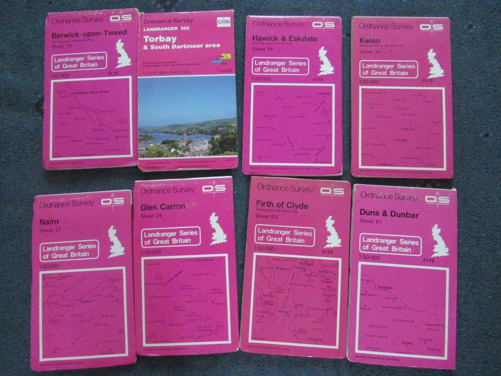 8 x OS MAPS JOB LOT Landranger Ordnance Survey (E9)