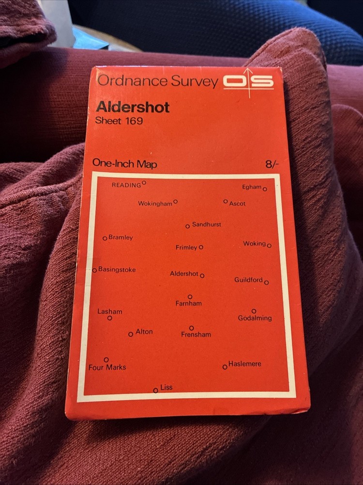 Vintage OS one inch map sheet 169 Aldershot