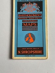 Vintage Bartholomew’s Half Inch Paper Map, Sheet 23, North Shropshire