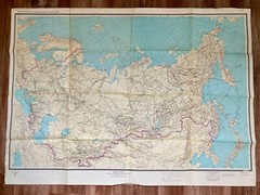 Vintage Air Force Flight map of Soviet pilots 1974