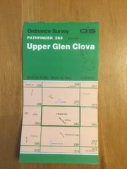 1988 Ordnance Survey Pathfinder Map 283 NO 27/37 Upper Glen Clova inc Braedownie
