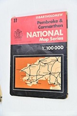 5 vintage BARTHOLOMEW Maps UK regions 1:100 000 Scale Colourful Display