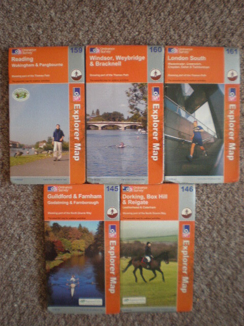 145 146 159 160 161 WINDSOR GUILDFORD LONDO LOT EXPLORER ORDNANCE SURVEY MAPS OS