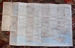 VINTAGE AA TOURING MAP OF HAMPSHIRE AND DORSET