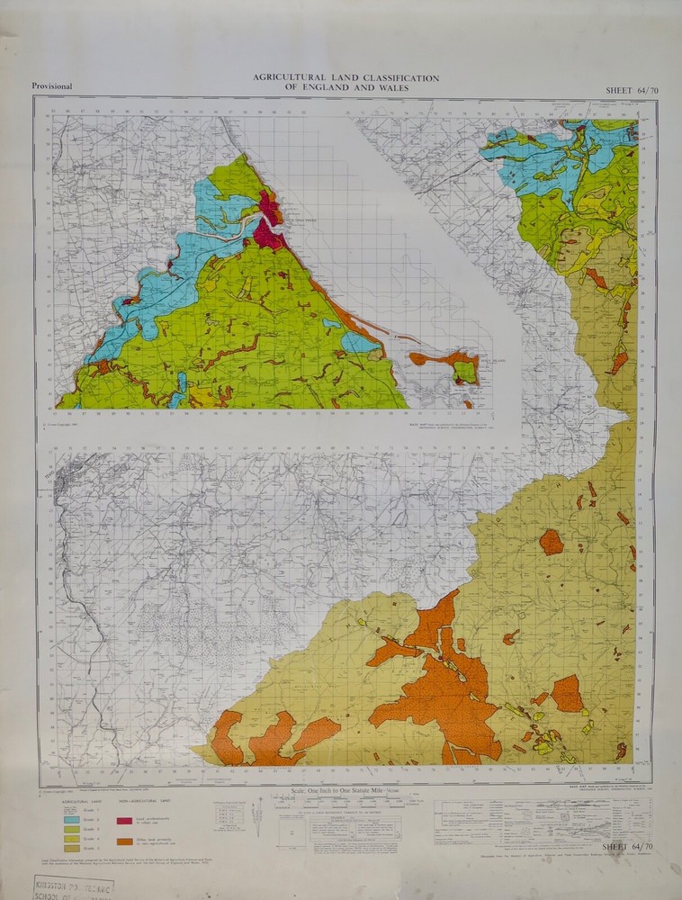 Original Geo.Map of Northumberland, Berwick etc.1965.Colourful & Graphic.30×40″.