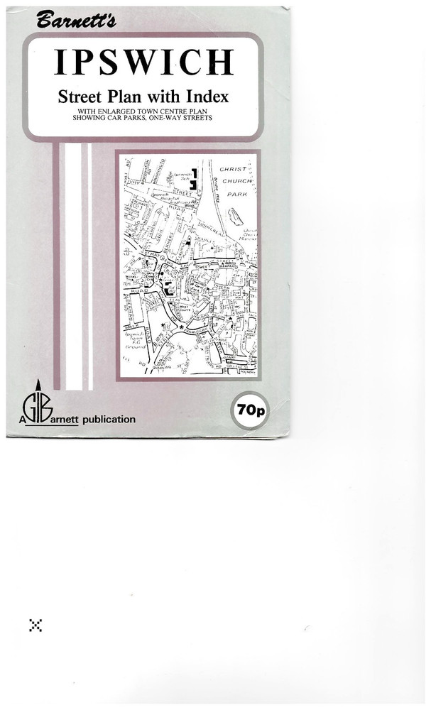 IPSWICH Street plan with index – by Barnett’s 1970’s