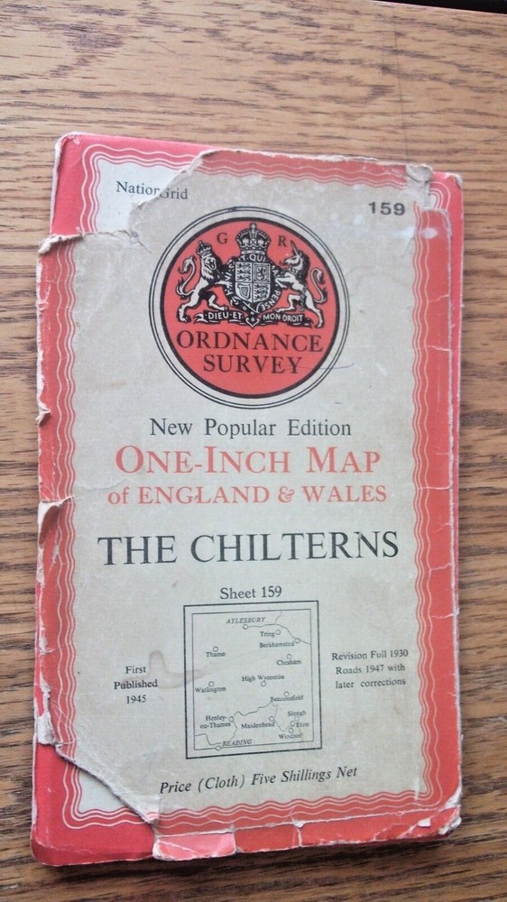 One-Inch Map Of Great Britain The Chilterns Number 159 Ordnance Survey Map