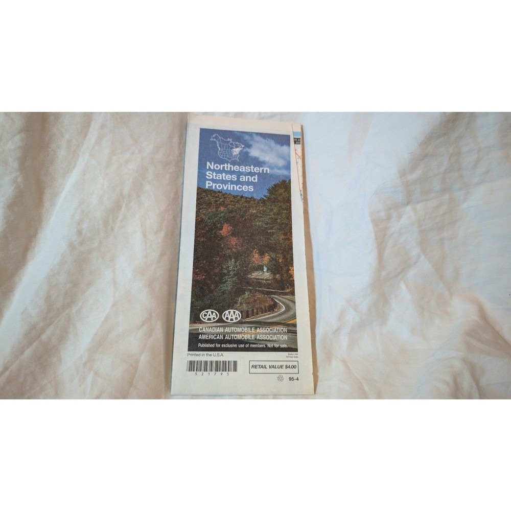 Vintage AAA Map Northeast States and Provinces 1995