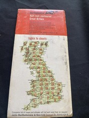 Essex Bartholomew Revised Half Inch contoured Cloth Map #16 (1280)