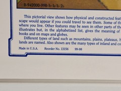 Vtg Rand McNally Geography Terms Desk Map + DEFINITIONS Laminated US Grade