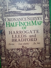 Ordnance Survey Road Map – Sheet 9, Harrogate, Leeds & Bradf: 1931 Linen (Green)