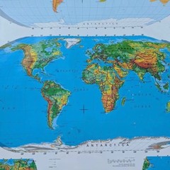 3 in 1 Vintage Rand McNally School Maps California, World & Political 66×50″