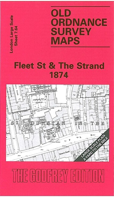 Fleet Street & The Strand 1874 London Large Scale Sheet 7.64