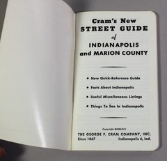 Vintage Cram’s New Indianapolis – Marion County Street Guide Kock News Company