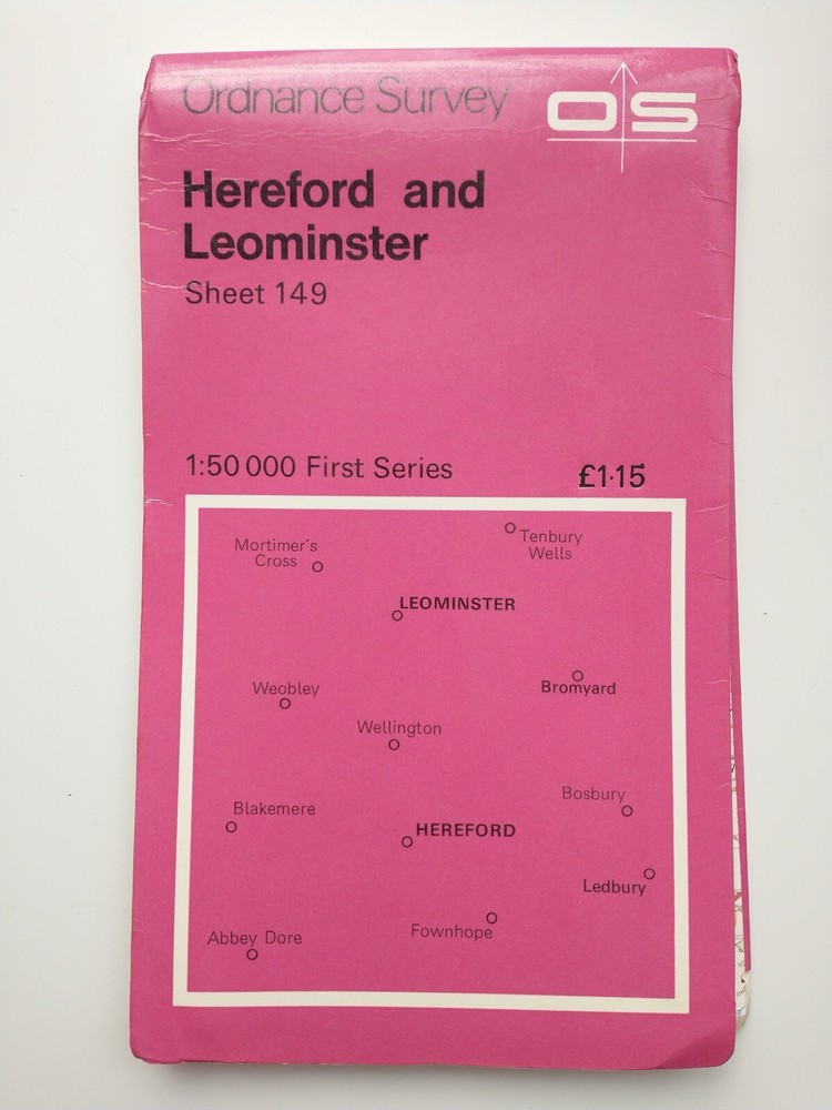 OS 1:50,000 Landranger Sheet 149 Hereford and Leominster, 1974