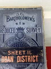 Antique 1924 Bartholomew’s 1/2 Inch to 1 Mile Cloth Map No 11 Oban District