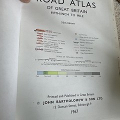 Vintage Bartholomew Road Atlas of Great Britain – 1967edition