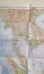 Vintage 1975. Map of South East Asia. Bartholemew & Sons