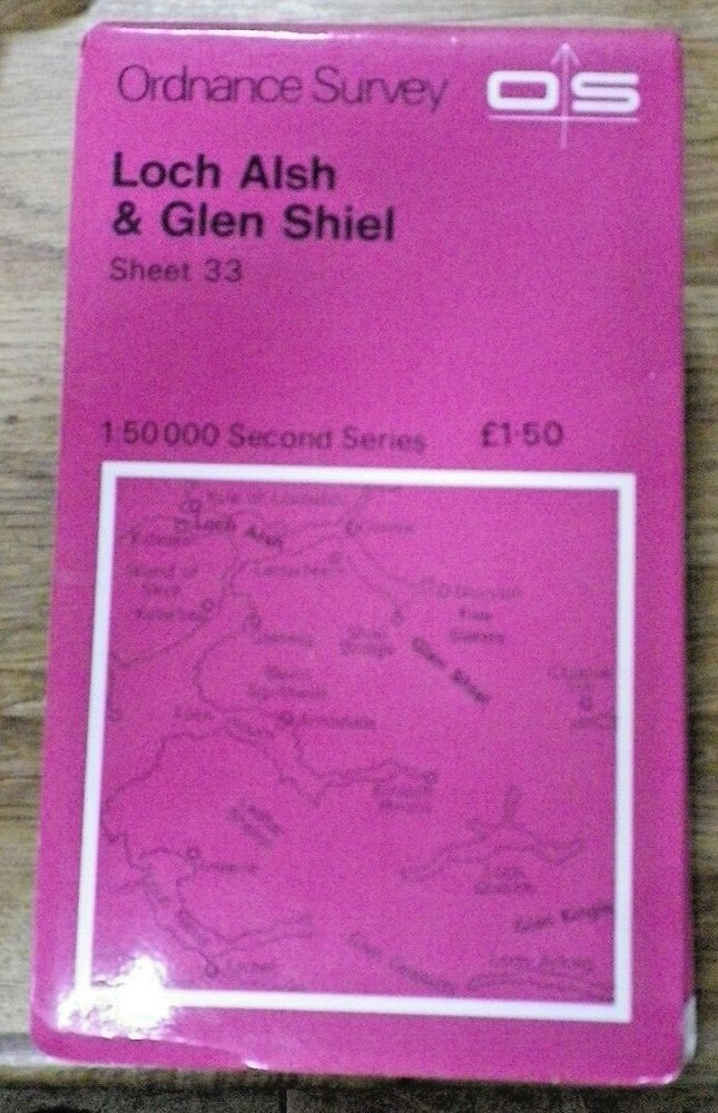 Second Series Ordnance Survey Map 1:50,000 Sheet 33 LOCH ALSH & GLEN SHIEL
