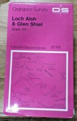 Second Series Ordnance Survey Map 1:50,000 Sheet 33 LOCH ALSH & GLEN SHIEL