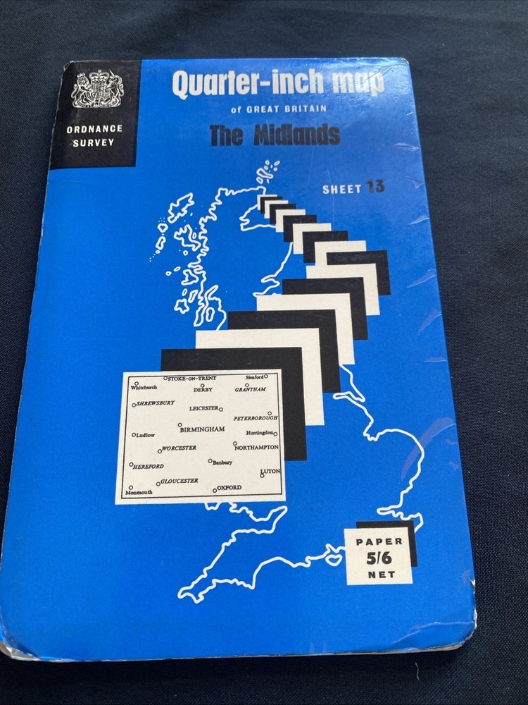 The Midlands Ordnance Survey Quarter Inch Map #13 (1292)