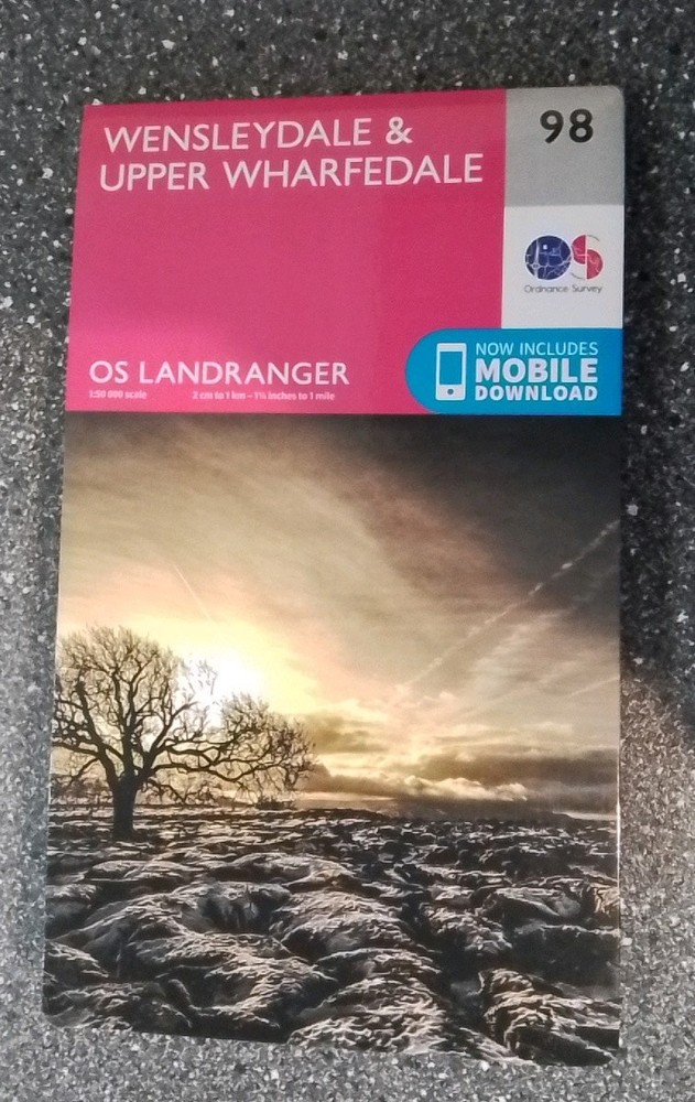 OS – Ordanance Survey Landranger Map No 98 – Wensleydale & Upper Wharfdale.