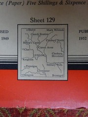 OLD OS Map LUDLOW LEOMINSTER CHURCH STRETTON PRESTEIGNE CRAVEN ARMS CLUN 1952