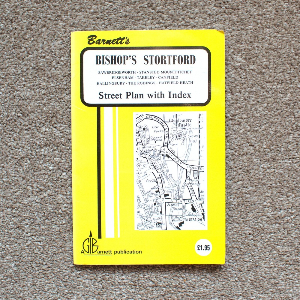 Barnett’s Bishop’s Stortford Street Plan with Index Detailed Old Vintage Map