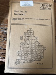 Vintage Map Sheet No 46 Norwich Norfolk Black & White Folded Reprint In Envelope