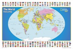 NATIONAL GEOGRAPHIC WORLD FOR KIDS WALL MAP – LAMINATED (POSTER SIZE: 36 X 24 IN