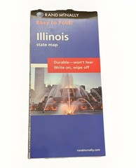 Rand McNally Easy to Fold:Illinois State Laminated Map 2014 EUC 9” X 4.25 Folded