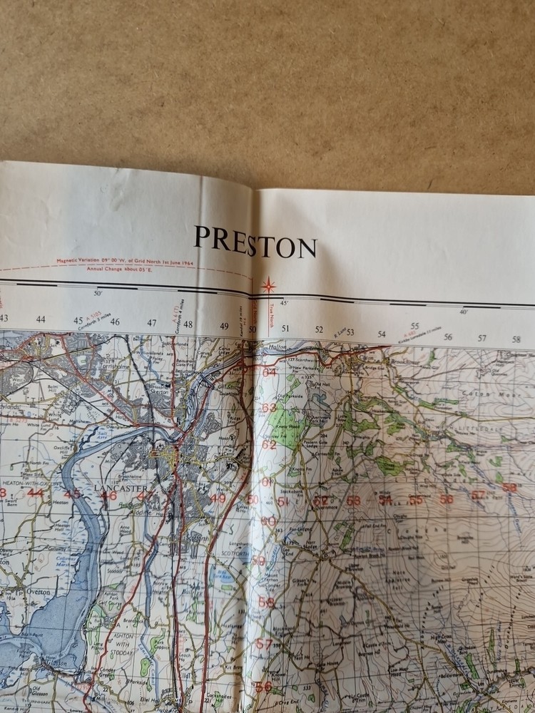 Ordnance Survey Map Of Great Britian – PRESTON – 1963 – 1/63360