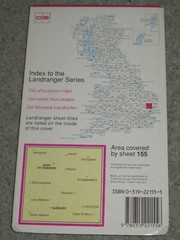 OS Ordnance Survey Landranger Map Sheet 155 Bury St Edmunds & Sudbury – 1994