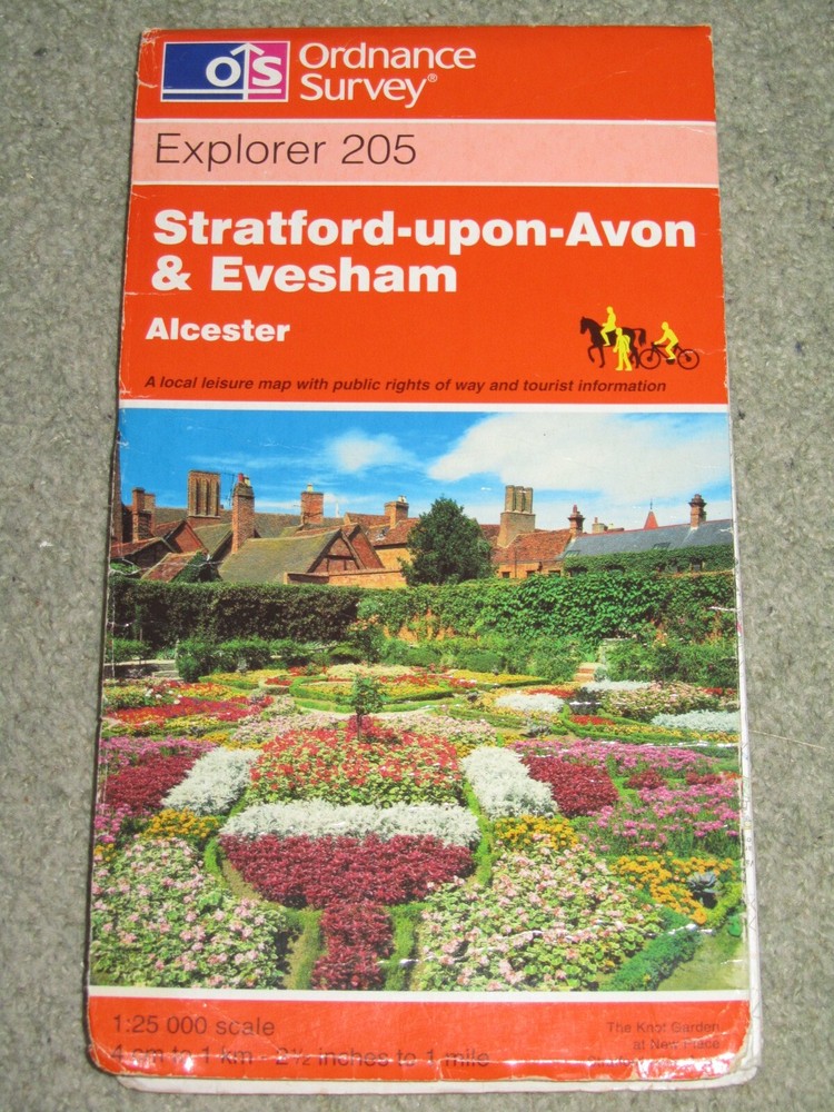 Ordnance Survey Explorer 1:25,000: Sheet 205 Stratford upon Avon & Evesham, 1998