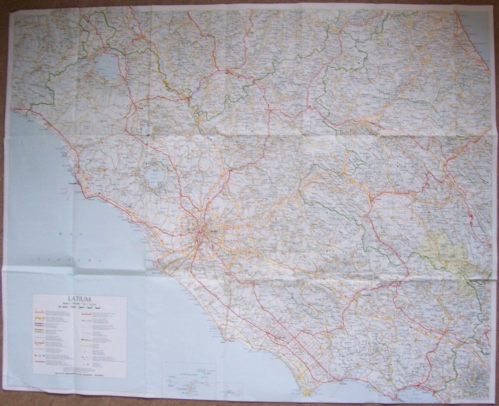 Rome & Latium-Past & Present c1980s (Road Map Latium 1:250,000-Street Map Rome)