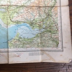 vintage Bartholomews cloth backed map of Pembroke
