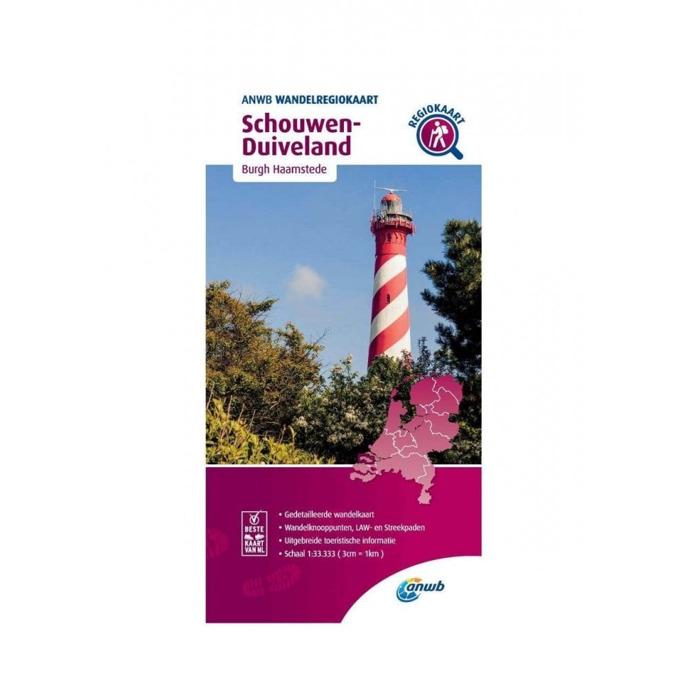 Netherlands Schouwen Duiveland ANWB Hiking Map 1:33K inc tourist info