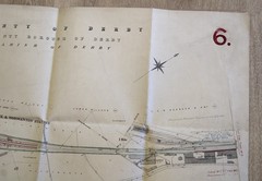 1921 County of Derby Midland Railway Boundary Map NORMANTON Station Survey Plan